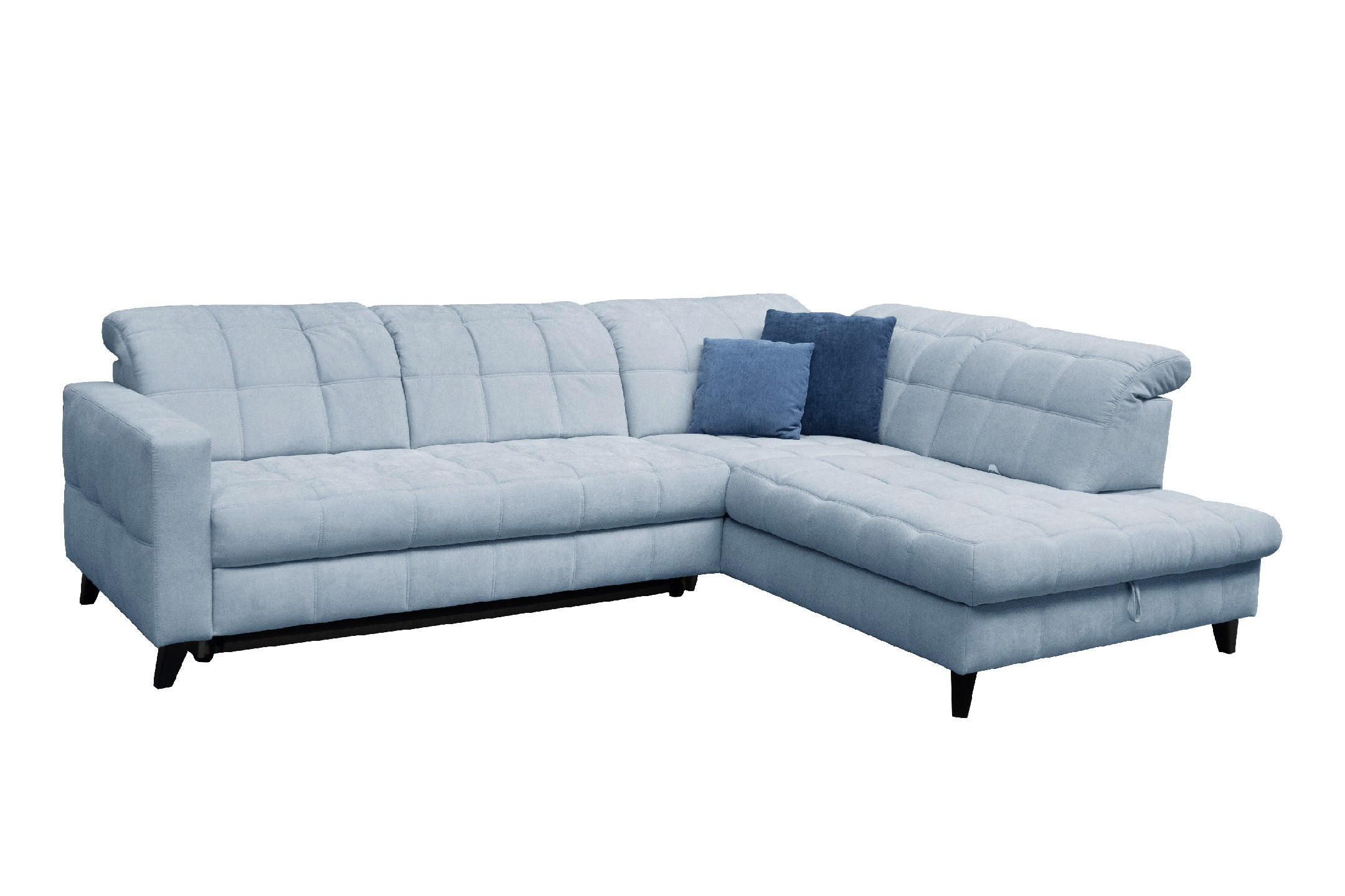 SAROKKANAPÉ textil kék  - fekete/kék, Design, textil/fa (297/216cm) - Xora