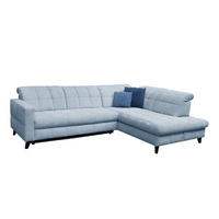 SAROKKANAPÉ textil világoskék  - világoskék/fekete, Design, textil/fa (297/216cm) - Xora