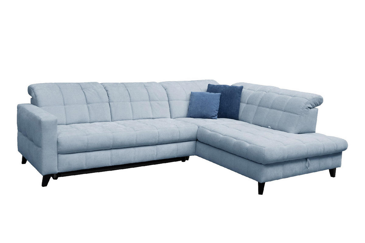 SAROKKANAPÉ textil világoskék  - világoskék/fekete, Design, textil/fa (297/216cm) - Xora