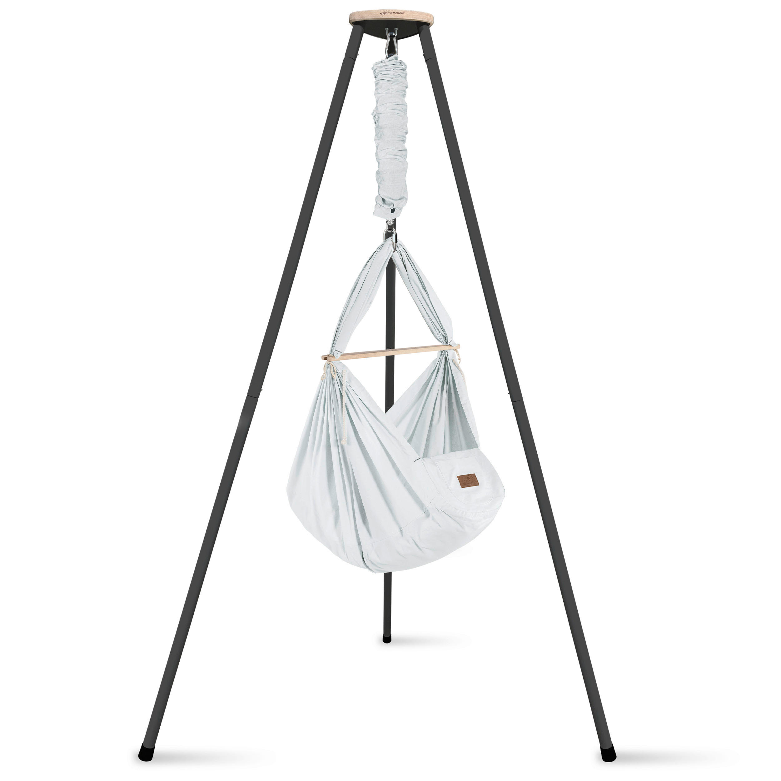 FEDERWIEGE BIO AIRGREY  Anthrazit, Hellgrau  - Anthrazit/Hellgrau, Basics, Kunststoff/Textil (135/194/135cm) - SCHMUSEWOLKE
