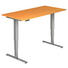 SCHREIBTISCH - Silberfarben/Buchefarben, KONVENTIONELL, Holzwerkstoff/Metall (160/63,5-128,5/80cm) SCHREIBTISCH - Silberfarben/Buchefarben, KONVENTIONELL, Holzwerkstoff/Metall (160/63,5-128,5/80cm)