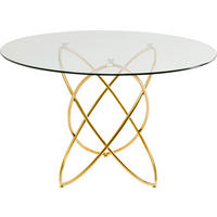 ESSTISCH in Metall, Glas 120/120/76 cm  - Klar/Goldfarben, Design, Glas/Metall (120/120/76cm) - Kare-Design
