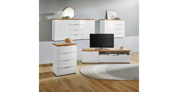 SIDEBOARD 180/89/43 cm  - Eichefarben/Alufarben, Design, Holzwerkstoff/Kunststoff (180/89/43cm) - Xora