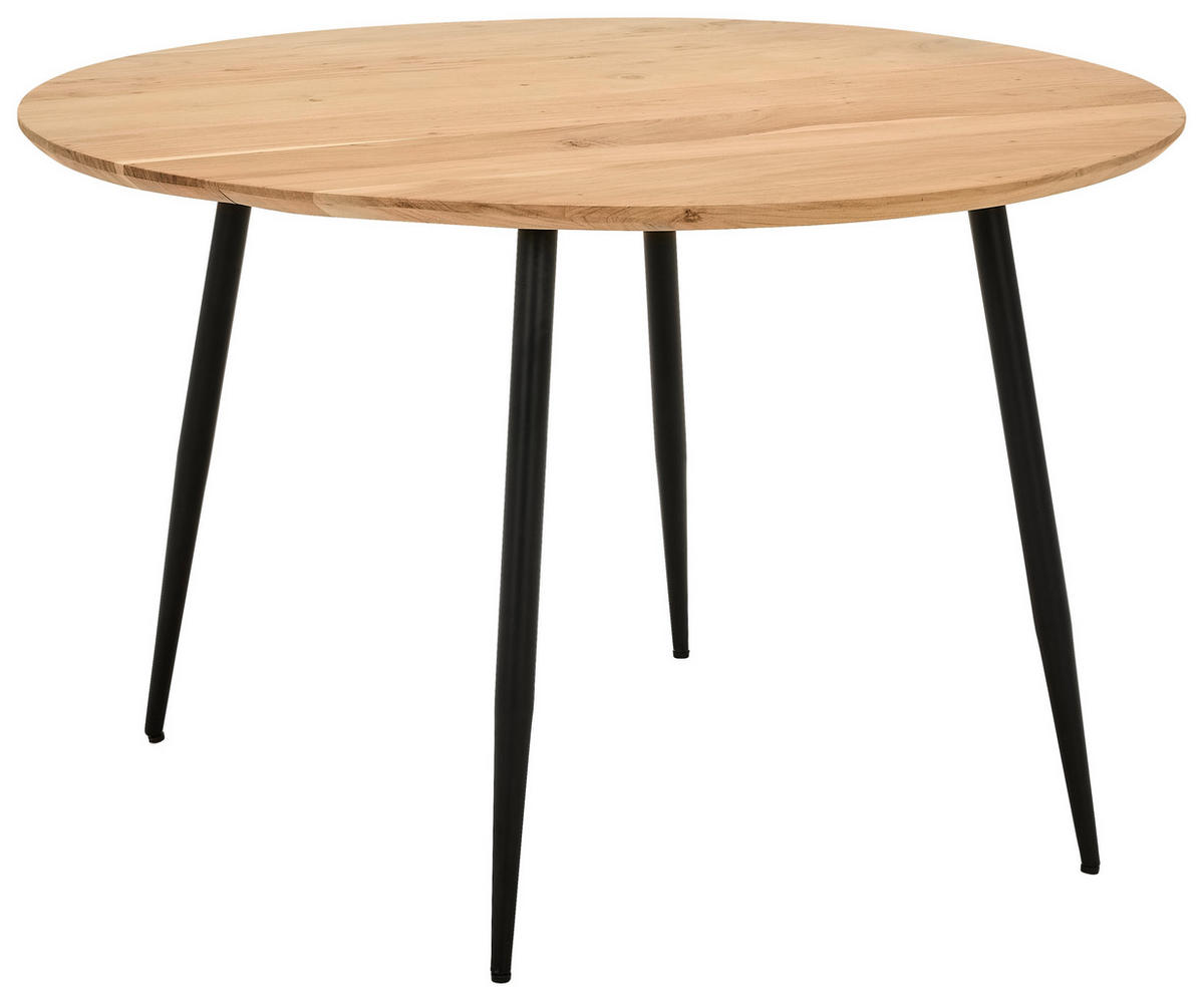 ESSTISCH in Holz, Metall 120/120/76 cm  - Schwarz/Akaziefarben, LIFESTYLE, Holz/Metall (120/120/76cm) - Stylife