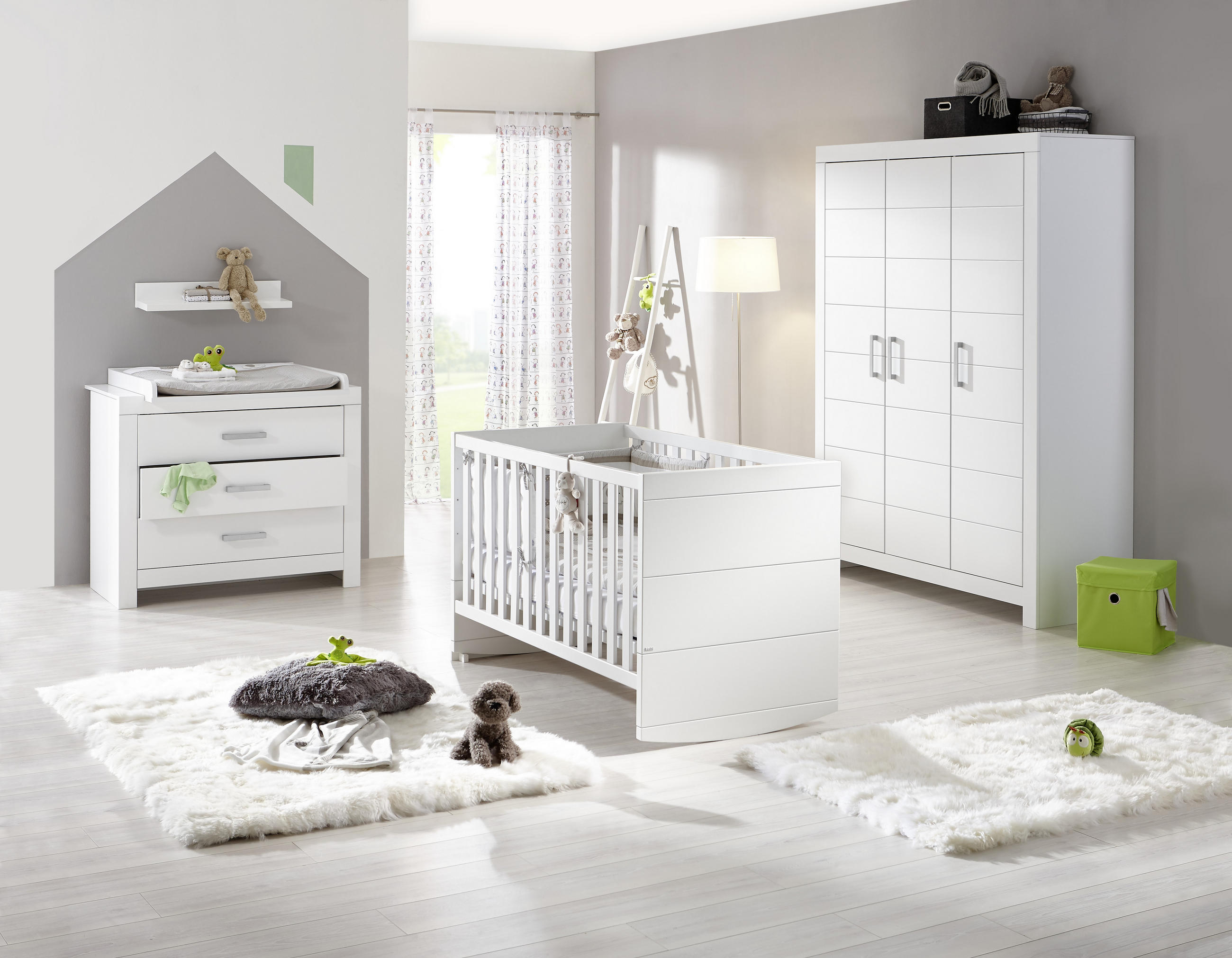 KOMMODE Fiona  in 110/91,9/55,3 cm  - Silberfarben/Weiß, Trend, Holzwerkstoff/Metall (110/91,9/55,3cm) - Paidi