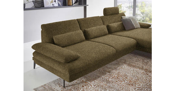 ECKSOFA in Chenille Grün  - Schwarz/Grün, Design, Textil/Metall (310/180cm) - Dieter Knoll