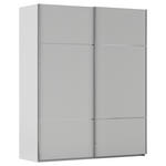 SCHWEBETÜRENSCHRANK  in Grau  - Chromfarben/Grau, KONVENTIONELL, Holzwerkstoff/Metall (162/223/68cm) - Novel