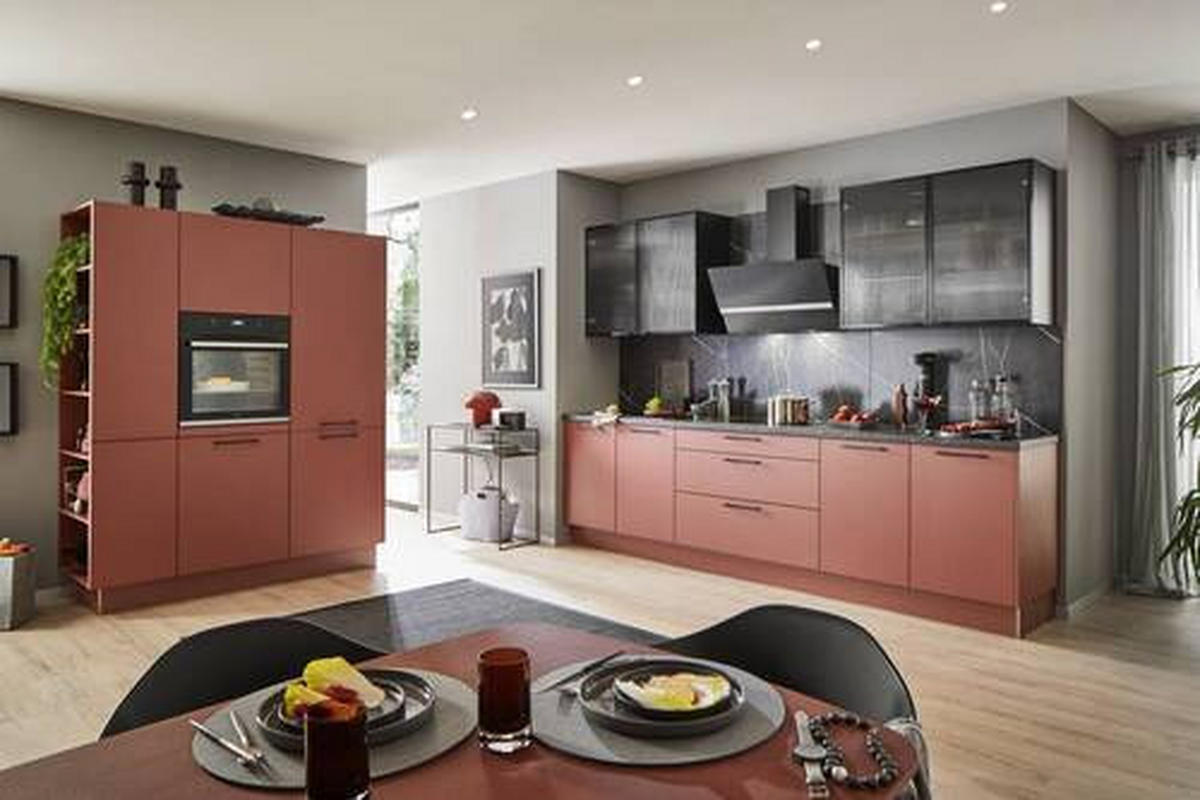 EINBAUKÜCHE Scala  - Rosa, Design, Holzwerkstoff - Moderano