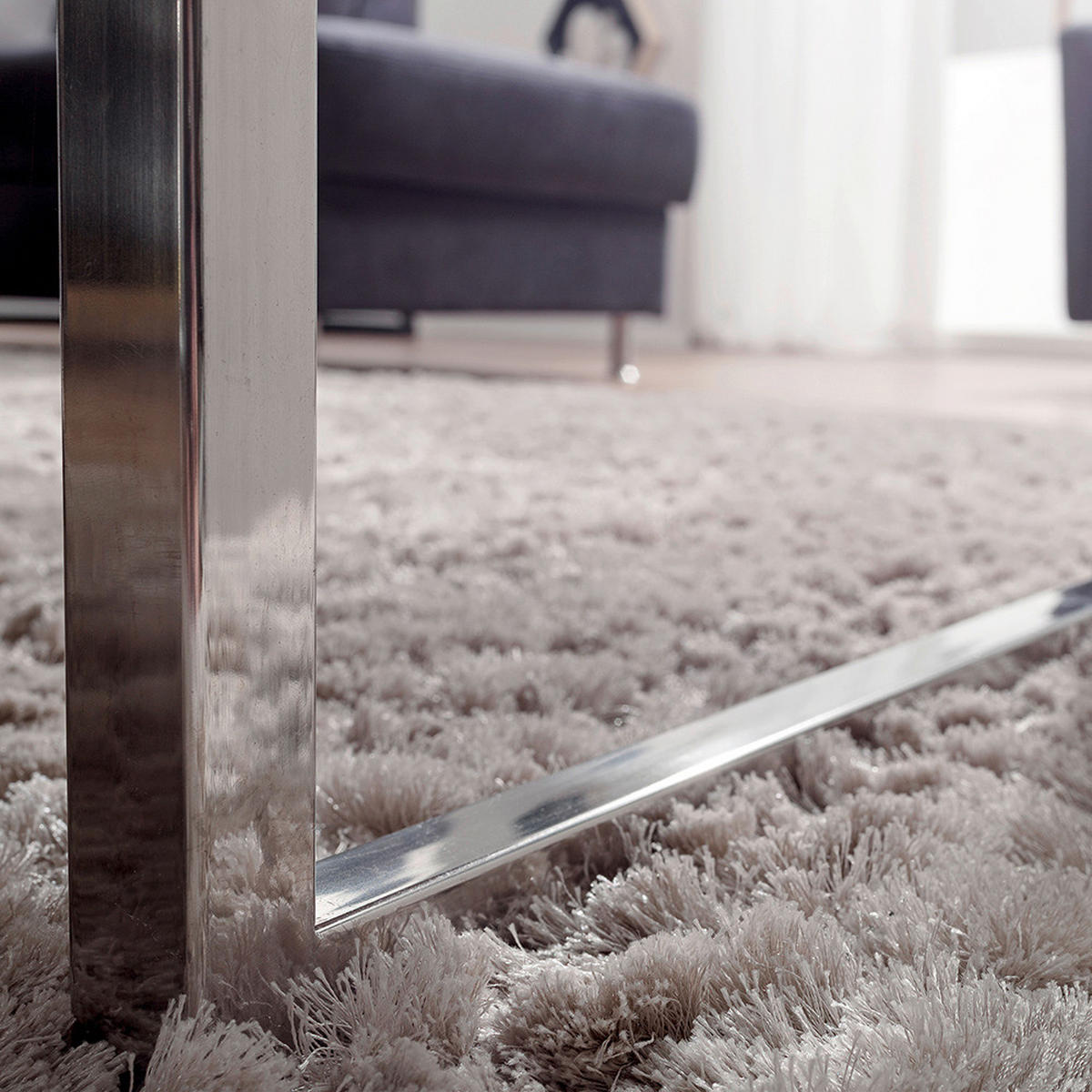 COUCHTISCH Sheesham massiv 120/60/40 cm rechteckig Sheeshamfarben  - Chromfarben/Sheeshamfarben, Design, Holz/Metall (120/60/40cm) - MID.YOU