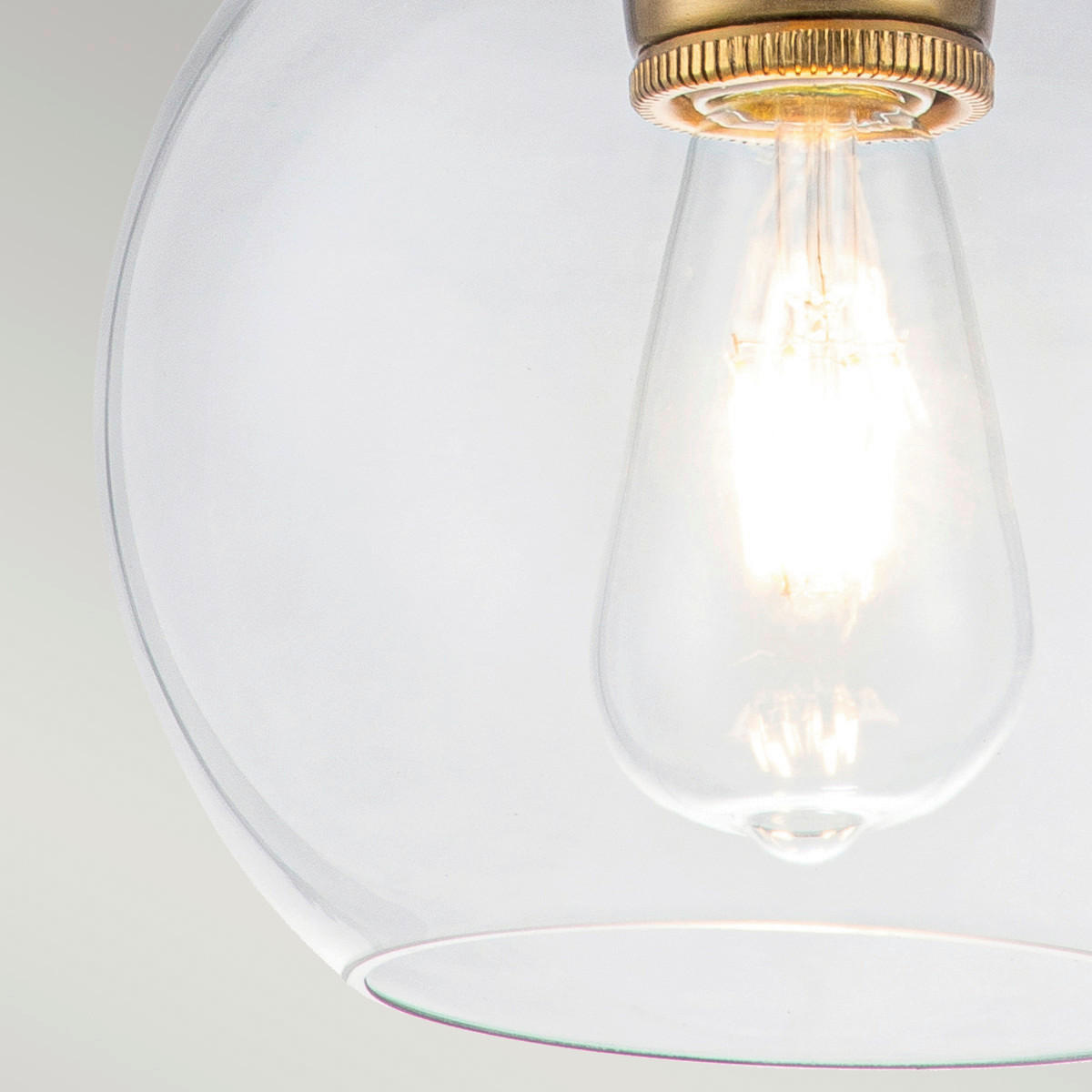 HÄNGLAMPA Elstead Tabby 21.6/44.5 cm  - mässingsfärgad, Klassisk, metall/glas (21.6/44.5cm) - Elstead Lighting