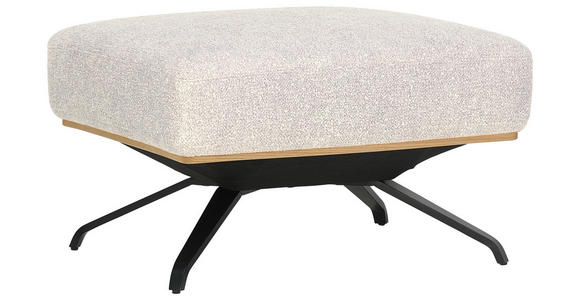 HOCKER in Textil Beige - Beige/Schwarz, Design, Textil/Metall (74/46/66cm) - Novel