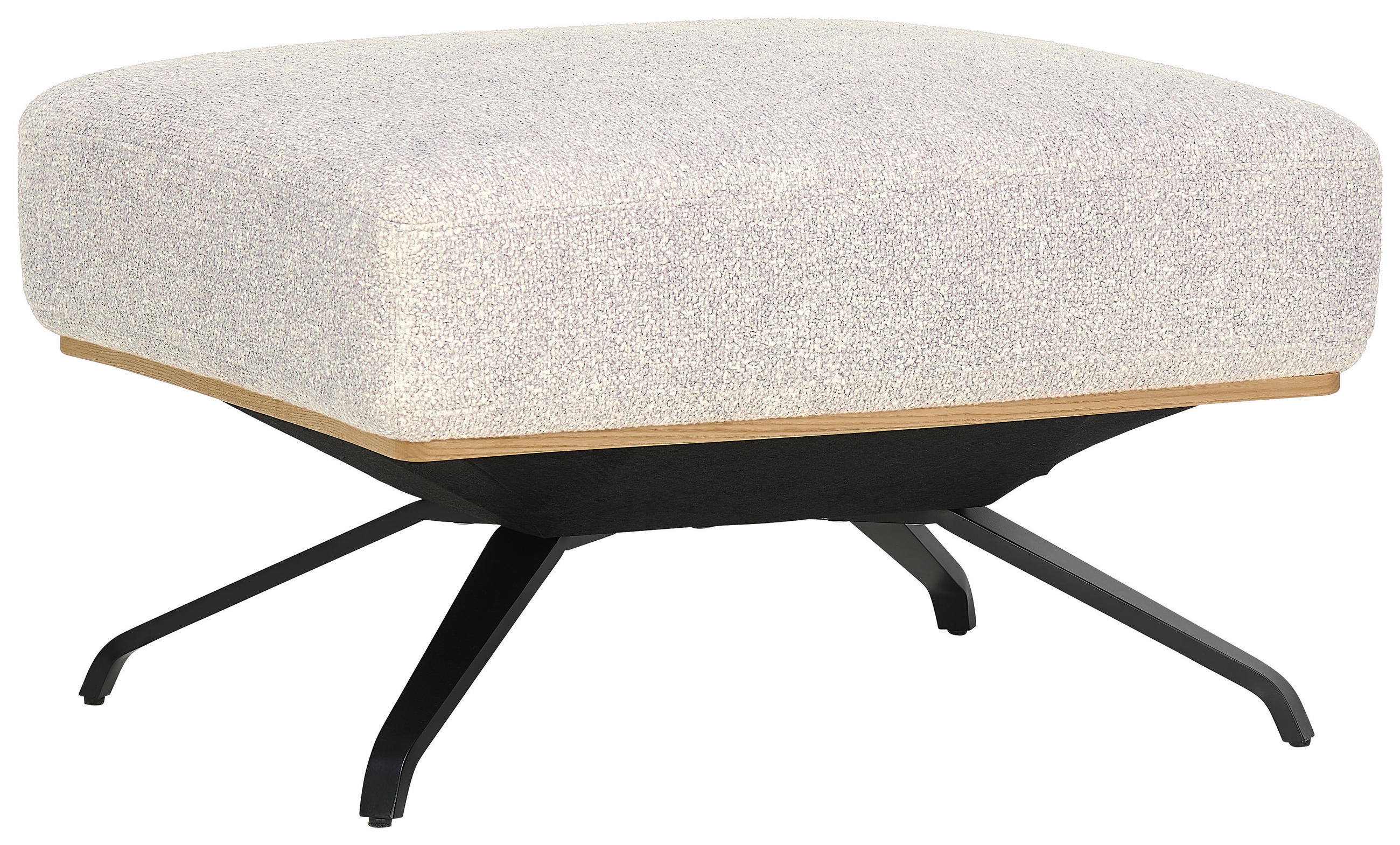 HOCKER in Textil Beige  - Beige/Schwarz, Design, Textil/Metall (74/46/66cm) - Novel