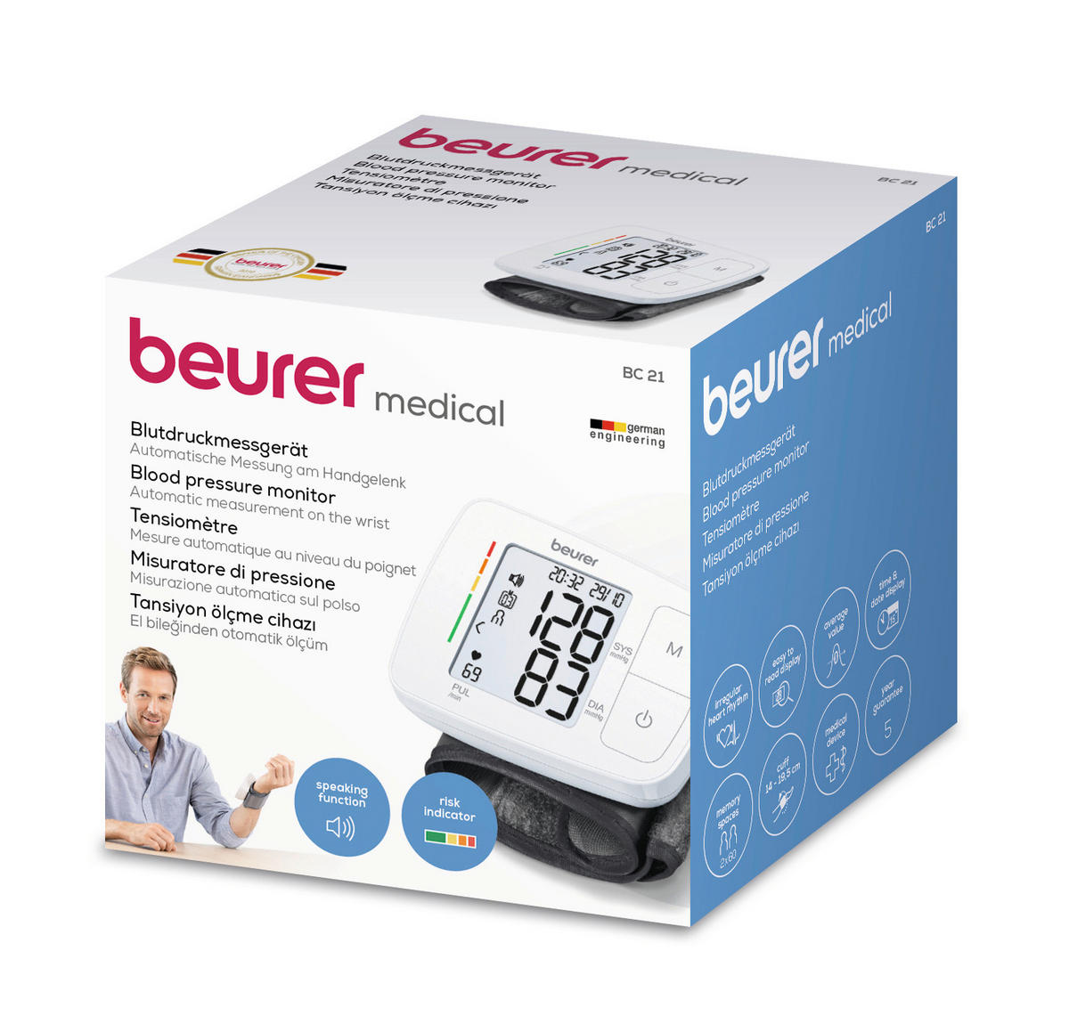 BLUTDRUCKMESSGERÄT  - Weiss, Basics (10,7/10,4/9,9cm) - Beurer