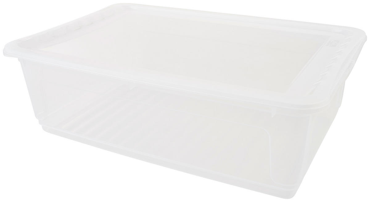 DOBOZ TETŐVEL 59/39/18 cm  - áttetsző, Basics, műanyag (59/39/18cm)