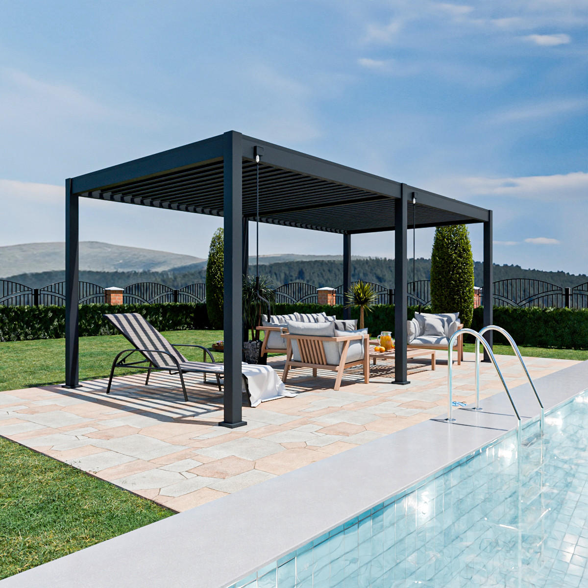 PERGOLA 300/600/255 cm   - Graphitfarben, Basics, Metall (300/600/255cm) - Gardenson