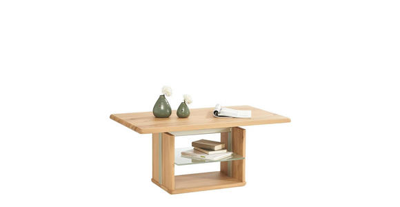 COUCHTISCH Wildeiche massiv rechteckig Wildeiche 110/65/50-69 cm  - Wildeiche, Design, Glas/Holz (110/65/50-69cm) - Venda