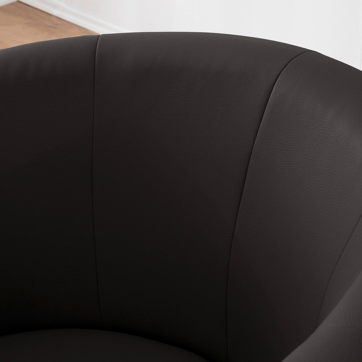 COCKTAILSESSEL Lederlook Dunkelbraun  - Dunkelbraun/Schwarz, Design, Kunststoff/Textil (66/75/56cm) - Livetastic