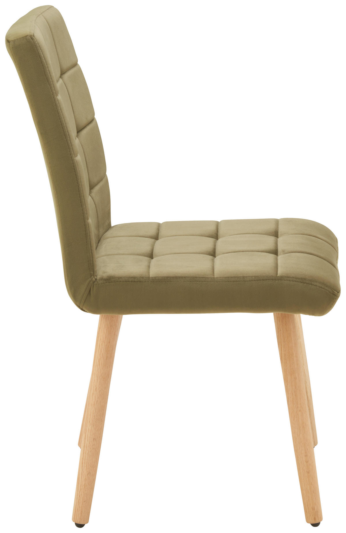 STUHL Samt Grün, Eichefarben Eiche vollmassiv  - Eichefarben/Grün, MODERN, Holz/Textil (47/89/61cm) - MID.YOU