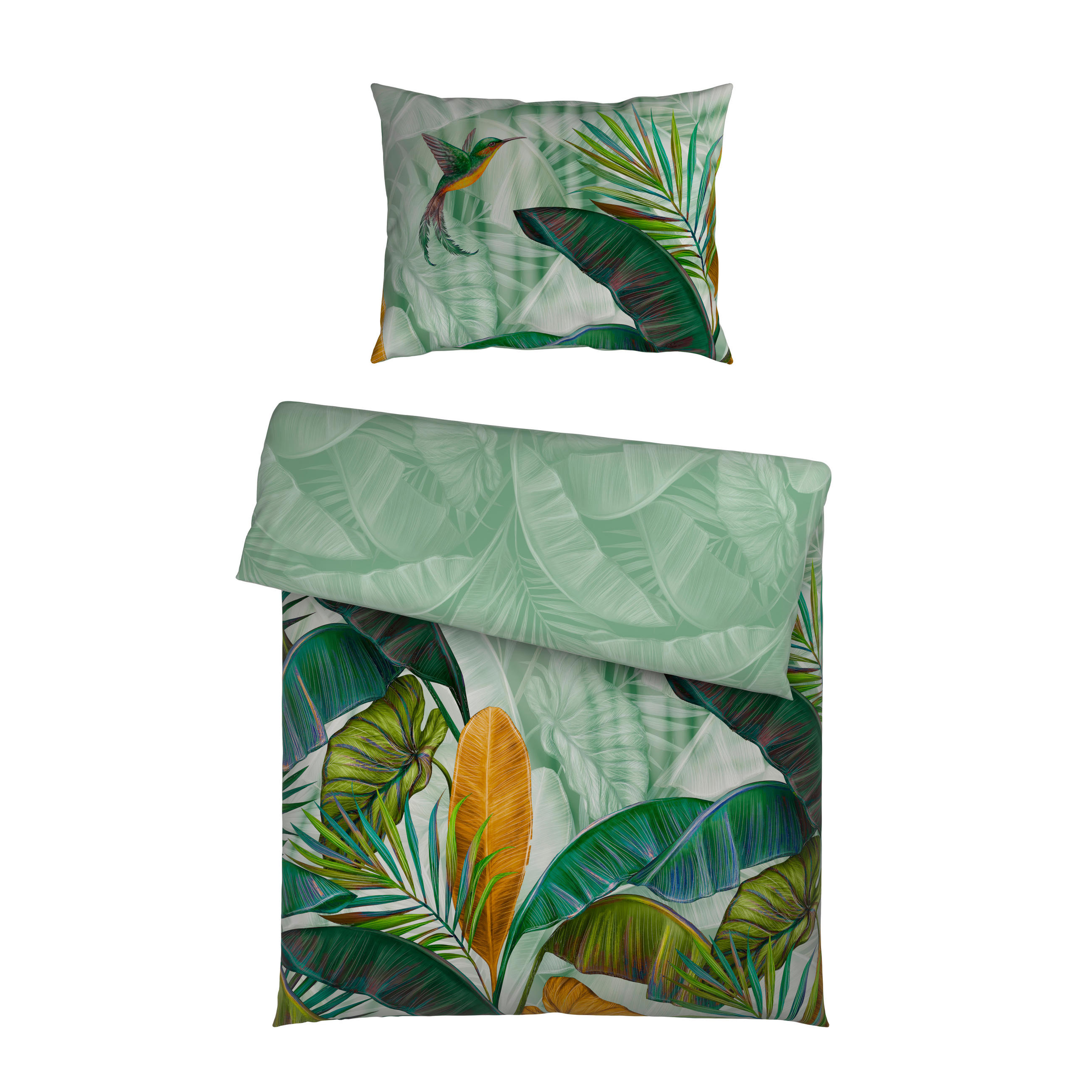 Novel OBOUSTRANNÉ POVLEČENÍ, satén, zelená, 140/200 cm