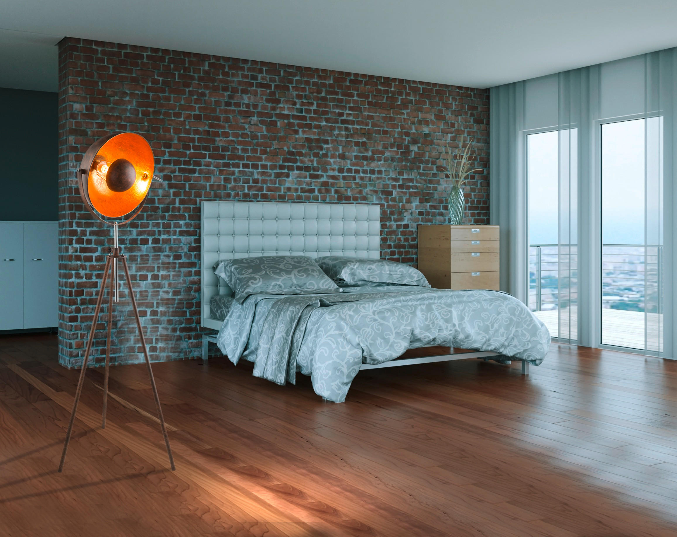 GOLVLAMPA Xirena 69/179 cm    - guldfärgad/rostfärgad, Trend, metall (69/179cm) - Globo