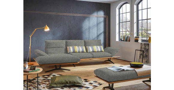ECKSOFA in Flachgewebe Grau 159/314 cm - Schwarz/Grau, Design, Holz/Textil (159/314cm) - Dieter Knoll