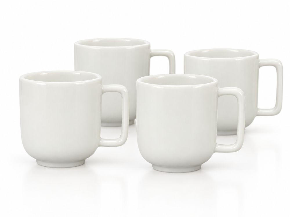 TASSENSET 4-teilig  - Weiß, Trend, Keramik (90ml) - Dieter Knoll