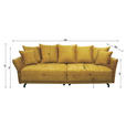 BIGSOFA in Cord Anthrazit  - Anthrazit/Schwarz, Design, Textil/Metall (226/91/103cm) - Carryhome