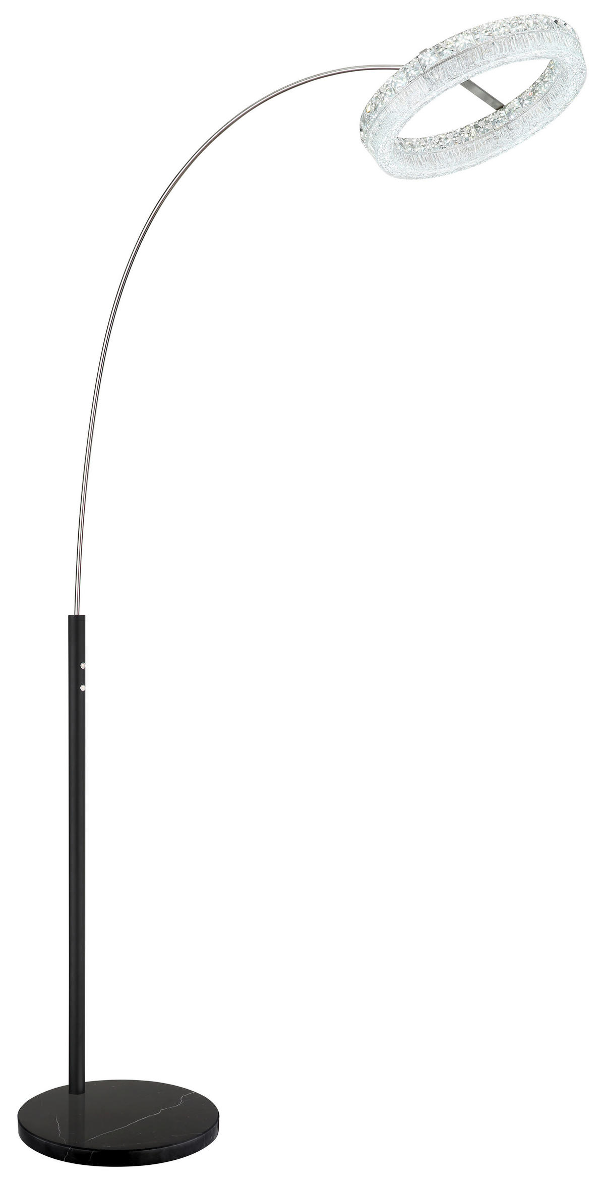 LED-STEHLEUCHTE 92,5/40/190 cm    - Klar/Schwarz, Design, Glas/Kunststoff (92,5/40/190cm) - Globo