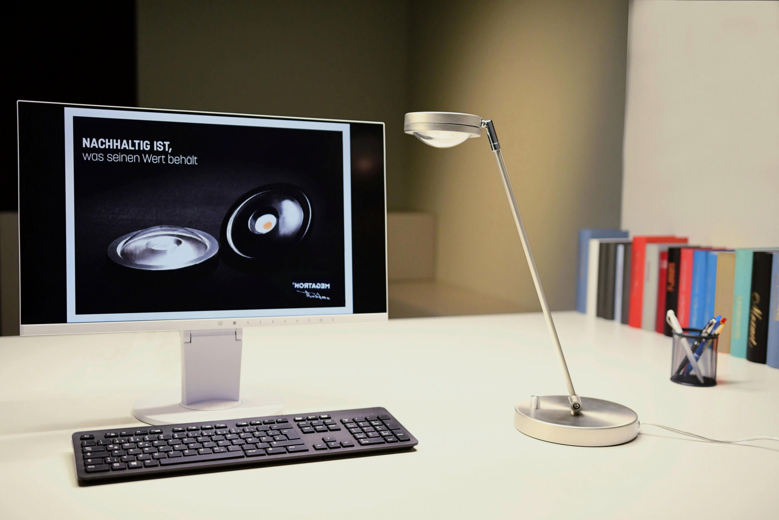 LED-SCHREIBTISCHLEUCHTE MEGATRON PRO Ambiente 18/47,7 cm   - Nickelfarben, Design, Metall (18/47,7cm)