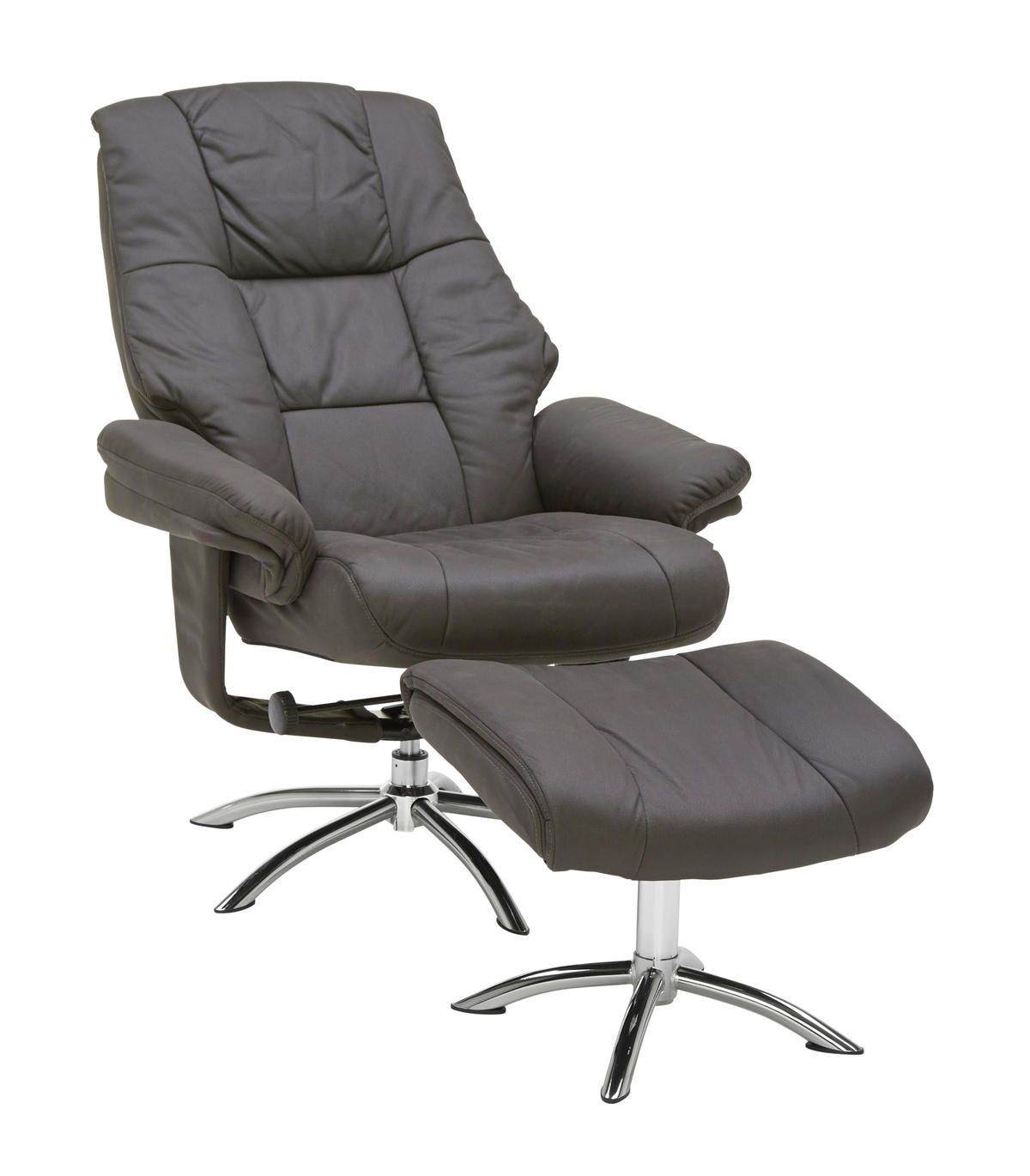 RELAXAČNÉ KRESLO S PODNOŽKOU, kov, textil, antracitová, chrómová - antracitová/chrómová, Design, kov/textil (78/98-114/86-113cm) - Cantus