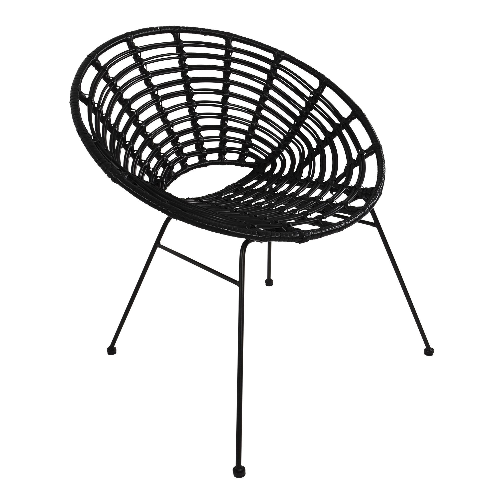 Gartenstuhl in Metall, Kunststoff Schwarz