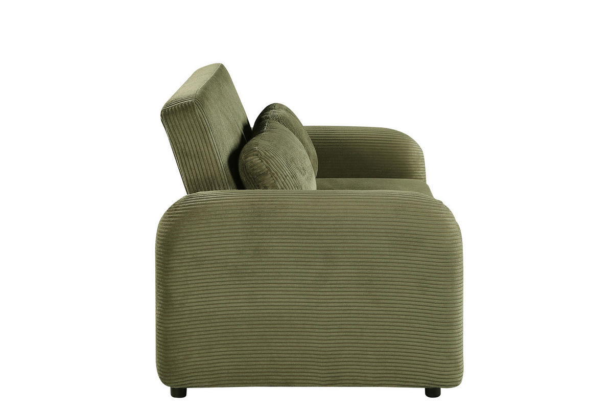 SCHLAFSOFA Cord Grün  - Schwarz/Grün, Design, Kunststoff/Textil (150/86/90cm) - MID.YOU