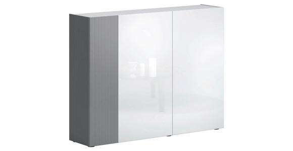 SCHUHSCHRANK in 145/113/34 cm - Schwarz/Weiß, Design, Glas/Holzwerkstoff (145/113/34cm) - Voleo