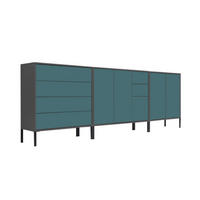 SIDEBOARD  in 263,5/86/33 cm  - Anthrazit/Petrol, MODERN, Holzwerkstoff/Metall (263,5/86/33cm) - MID.YOU
