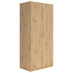 KLEIDERSCHRANK  in Eiche Artisan  - Silberfarben/Eiche Artisan, KONVENTIONELL, Holzwerkstoff/Kunststoff (91/197/54cm) - Carryhome