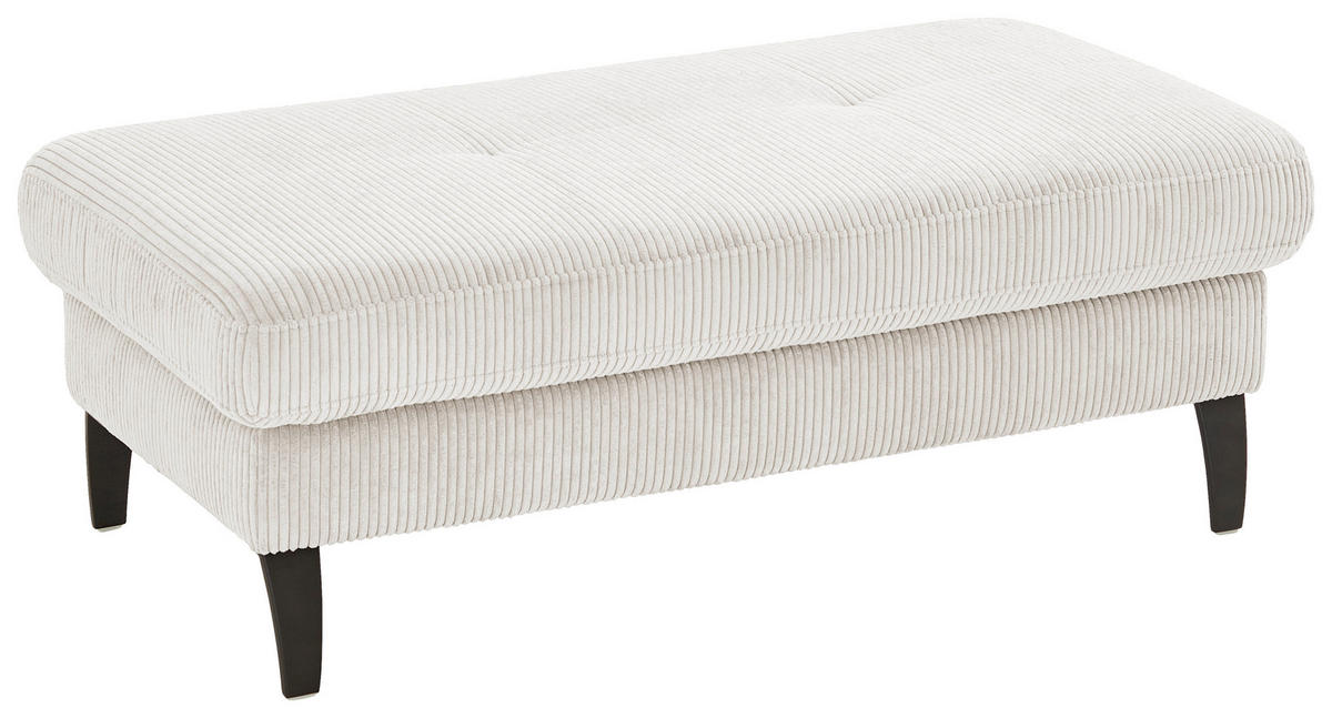 HOCKER in Textil Beige  - Beige/Schwarz, Modern, Textil/Metall (130/45/67cm) - Beldomo Style