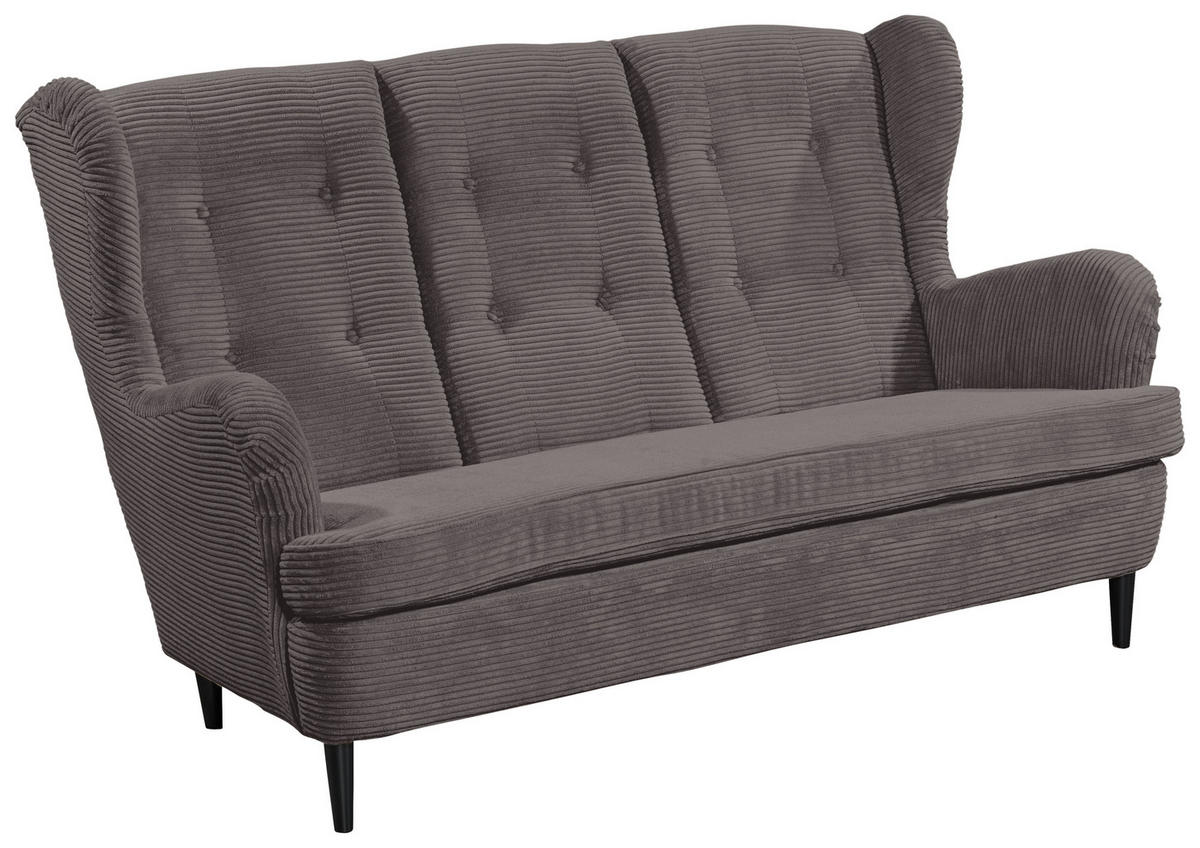 KÜCHENSOFA Textil Grau  - Schwarz/Grau, Konventionell, Holz/Textil (176/103/98cm) - MID.YOU