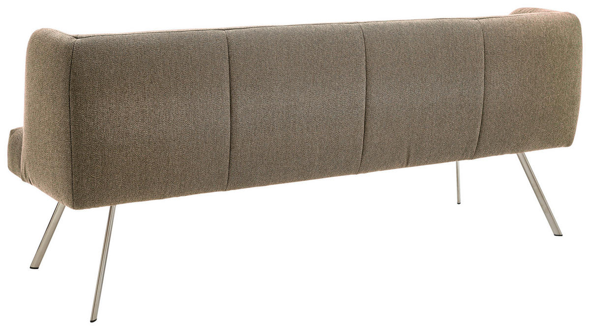 SITZBANK 210/87/64 cm  in Edelstahlfarben, Fango  - Edelstahlfarben/Fango, Design, Textil/Metall (210/87/64cm) - Venjakob