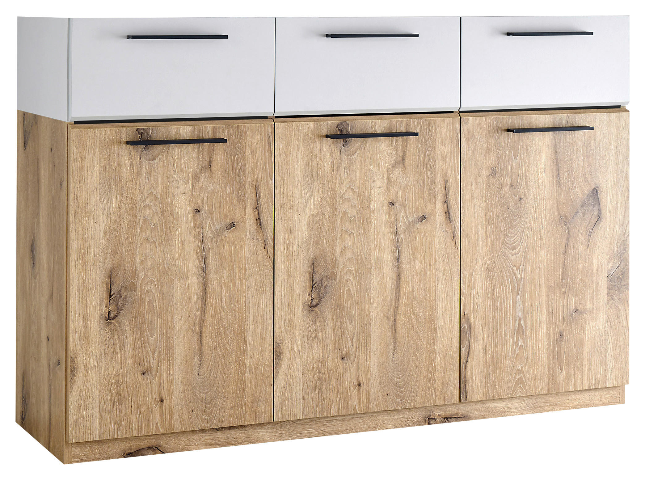SIDEBOARD 135,8/91,2/40 cm  in Eichefarben, Hellgrau  - Eichefarben/Anthrazit, Modern, Holzwerkstoff/Kunststoff (135,8/91,2/40cm) - Venda