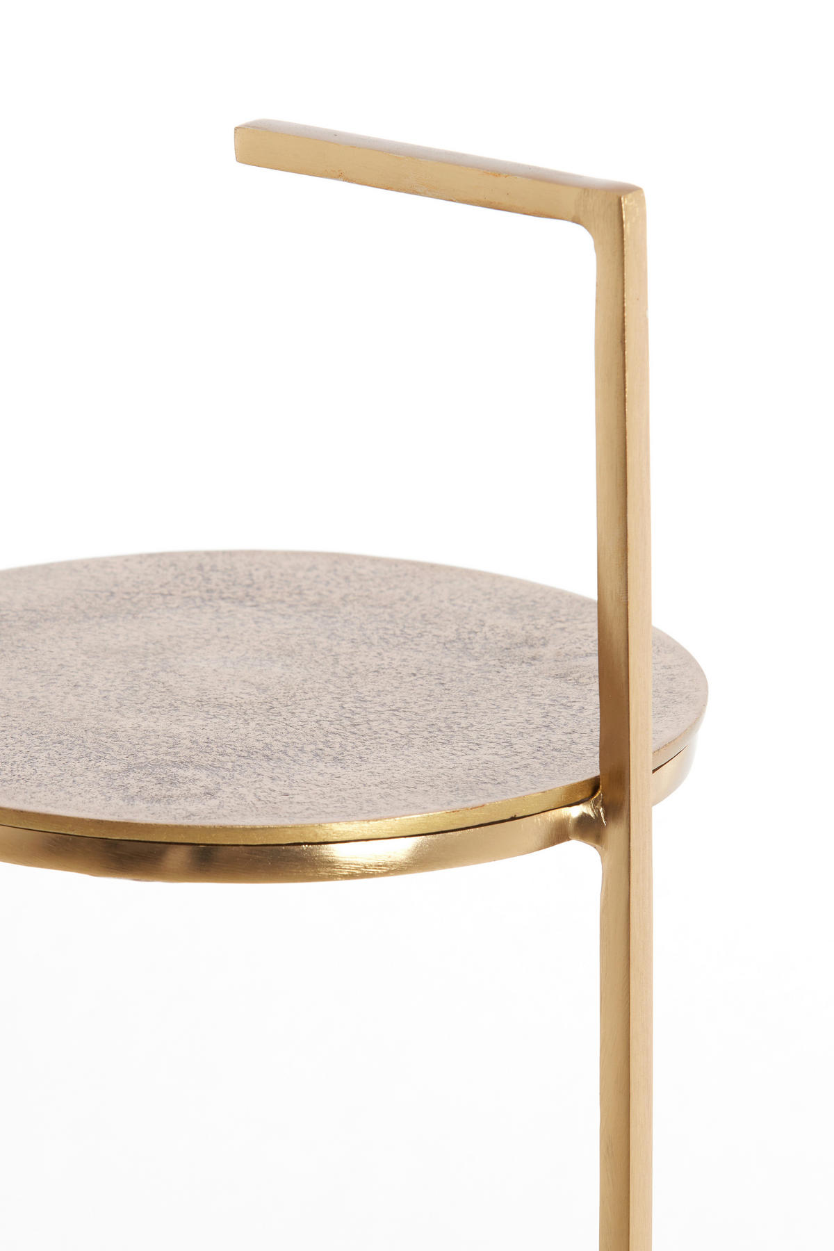 BEISTELLTISCH 26/26/76 cm LEDA Weiß, Bronzefarben rund  - Weiß/Bronzefarben, Trend, Stein/Metall (26/26/76cm) - Light & Living