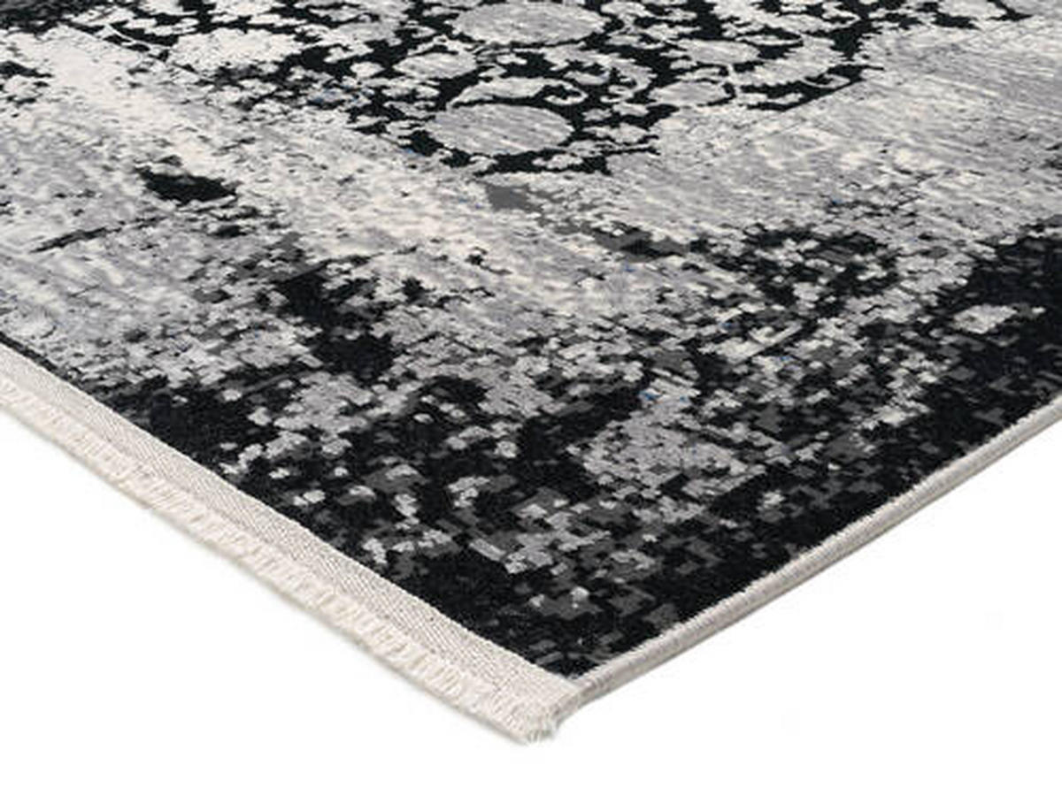 WEBTEPPICH 67/130 cm Colorado Flower Grau, Schwarz, Hellgrau, Dunkelgrau  - Dunkelgrau/Hellgrau, Design, Textil (67/130cm) - Musterring