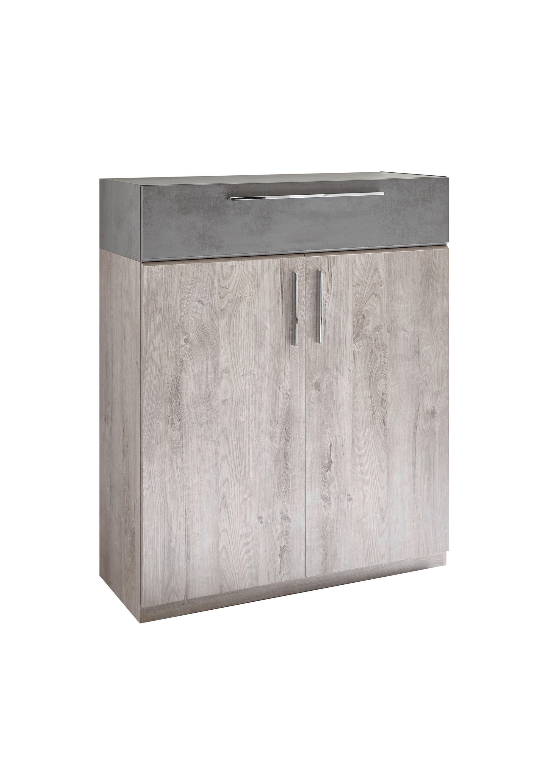 COMODĂ  - gri închis/culoare lemn stejar, Modern, metal/material pe bază de lemn (101/122/40cm) - Venda