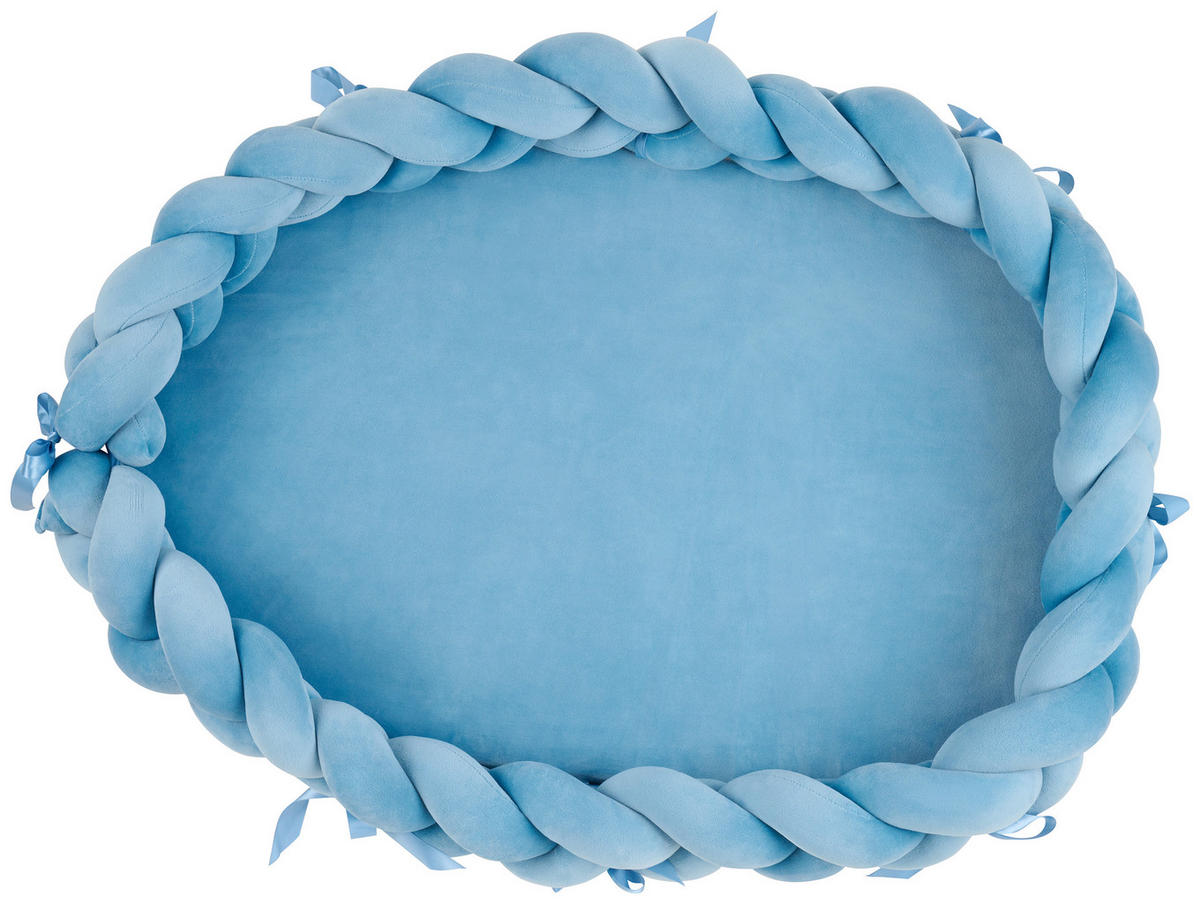 NESTCHEN Braided Babynest  85/45/15 cm   - Pastellblau, Basics, Textil (85/45/15cm) - Patinio