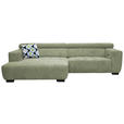 ECKSOFA in Webstoff Olivgrün  182/279 cm  - Schwarz/Olivgrün, KONVENTIONELL, Textil/Metall (182/279cm) - Hom`in