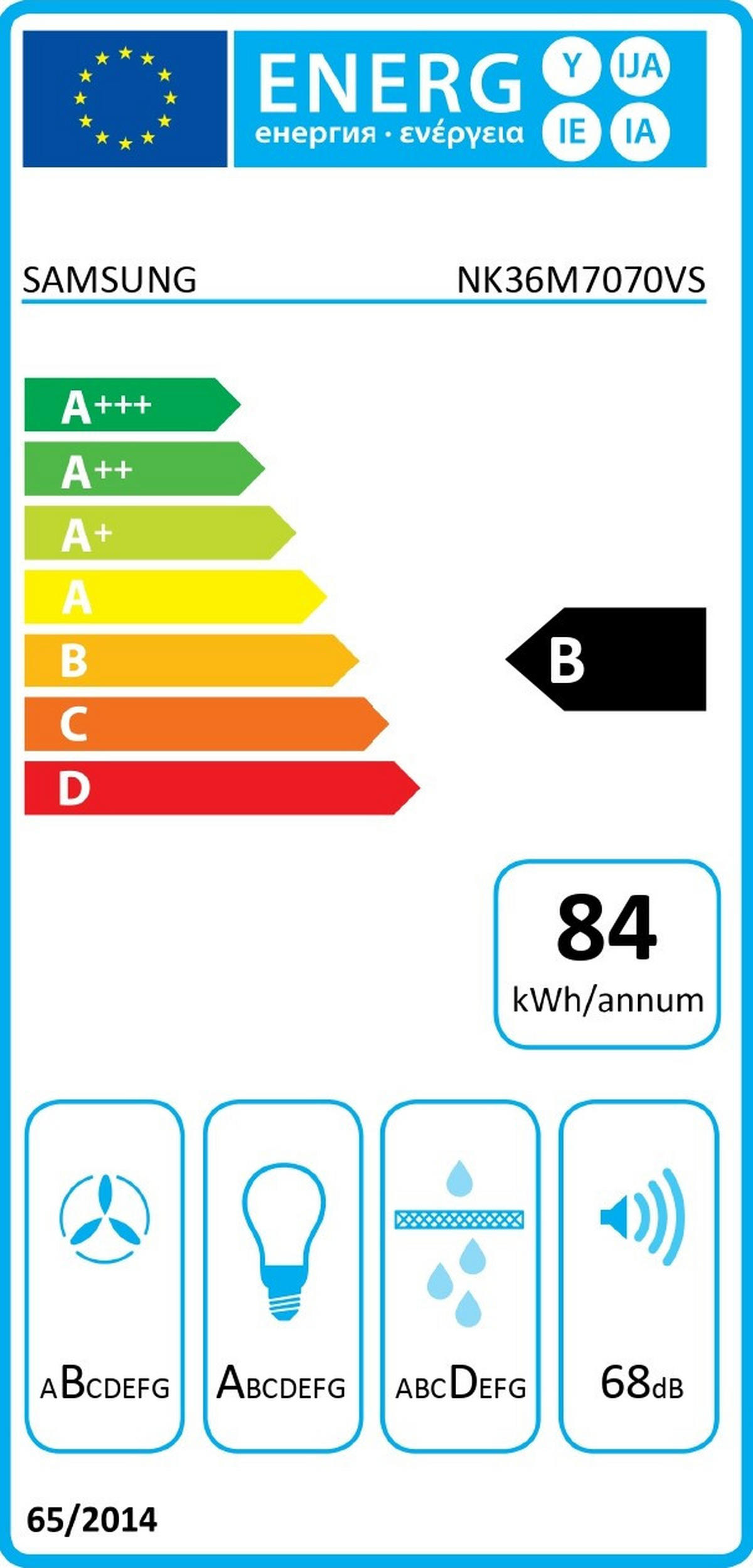DUNSTABZUGSHAUBE NK36M7070VSUR  - Edelstahlfarben, Basics, Metall (104-144/89,8/13,7cm) - Samsung