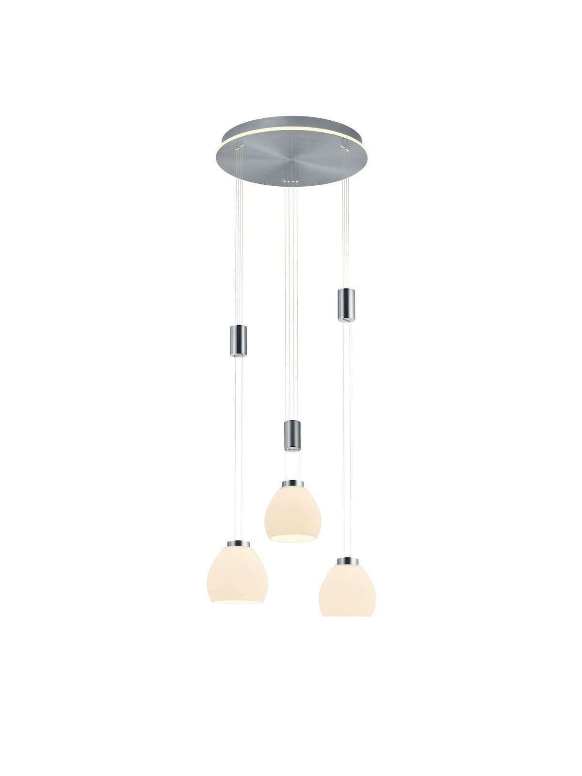 LED-HÄNGELEUCHTE 43/150 cm  - Weiß/Nickelfarben, Design, Glas/Metall (43/150cm) - Hell