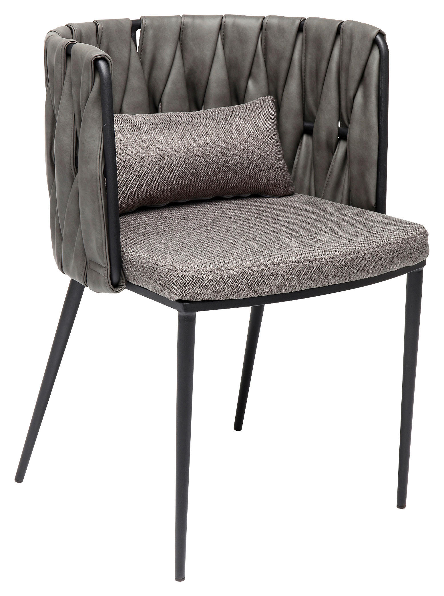 ARMLEHNSTUHL in - Schwarz/Grau, Design, Textil/Metall (55/75/52cm) - Kare-Design
