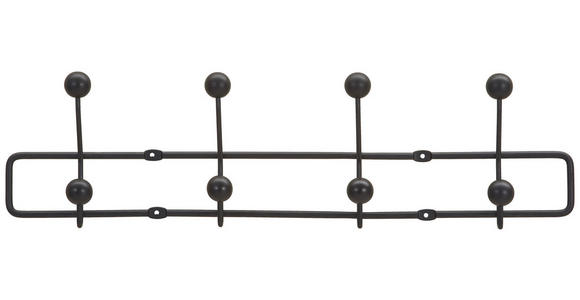 HAKENLEISTE in Schwarz - Schwarz, Trend, Metall (52/14,5/5cm) - Carryhome