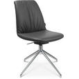 STUHL  in Aluminium Echtleder pigmentiert Metall, Leder  - Anthrazit/Alufarben, Design, Leder/Metall (46/81,5-84,5/55cm) - Johann Jakob