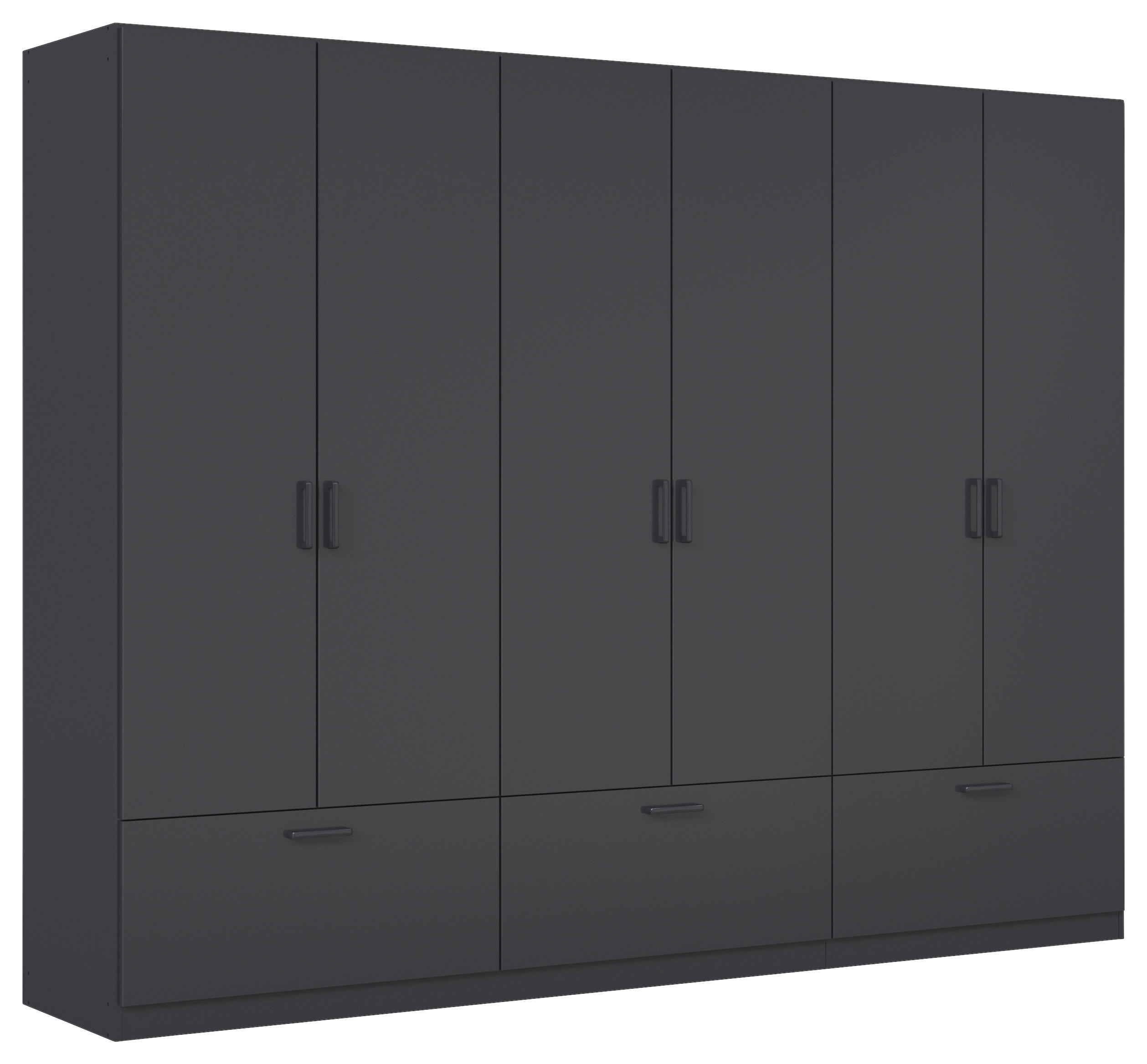 KLEIDERSCHRANK 271/210/54 cm,  in Grau, 6-türig  - Grau, Basics, Holzwerkstoff/Metall (271/210/54cm) - Rauch Möbel